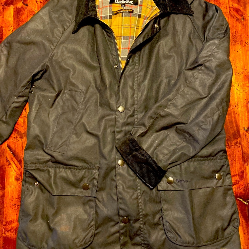 Barbour Ashby Wax Jacket Large Navy LIKE NEW